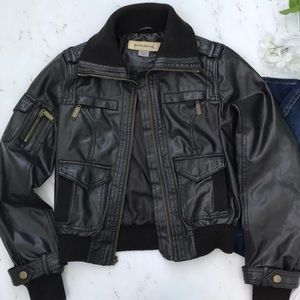 Chocolate Brown Faux Leather Jacket